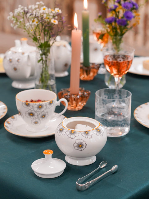 Floral Twist Sugar Bowl Yellow