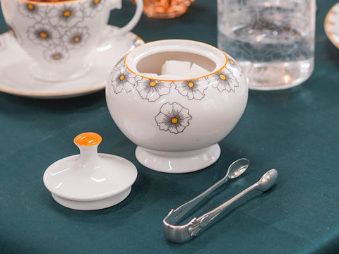 Floral Twist Sugar Bowl Yellow