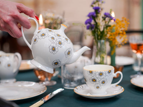 Floral Twist Teapot Yellow