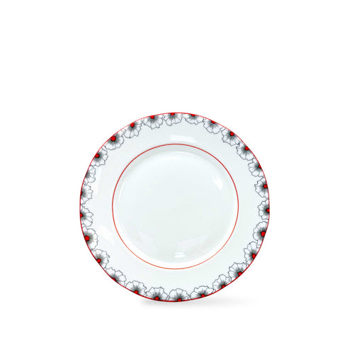 Floral Twist Tea Plate Red