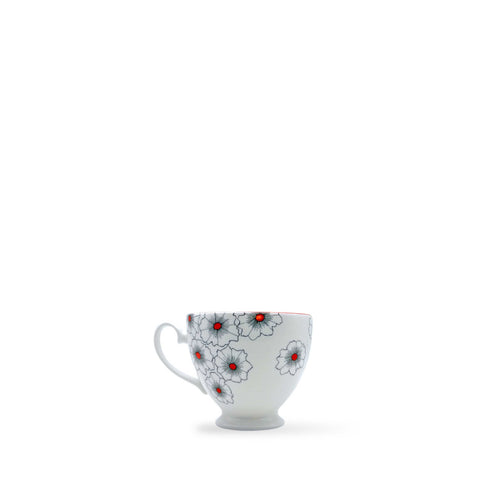 Floral Twist Cup & Saucer Red
