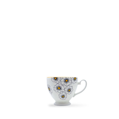 Floral Twist Cup & Saucer Yellow