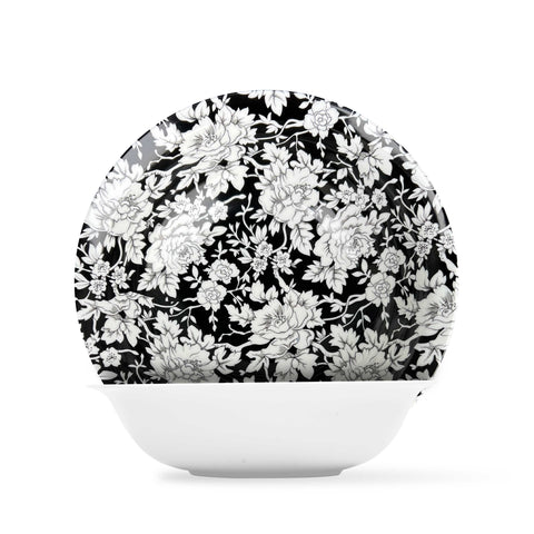 Peony Black Serving Bowl