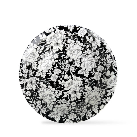 Peony Black Serving Bowl