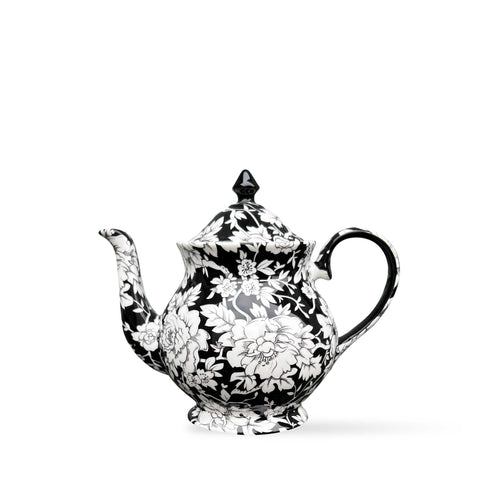 Peony Black Teapot - 3 sizes