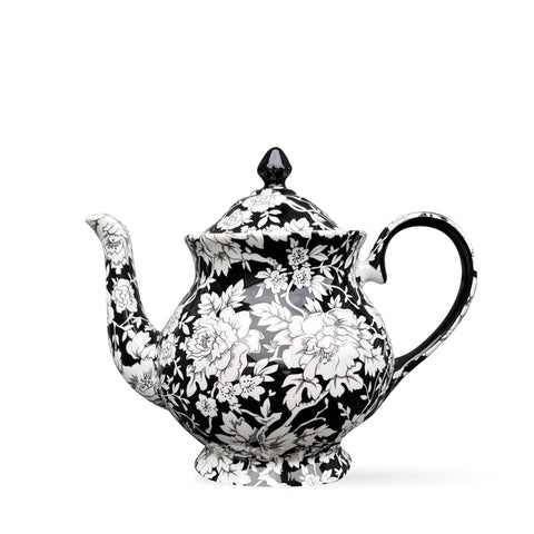 Peony Black Teapot - 3 sizes