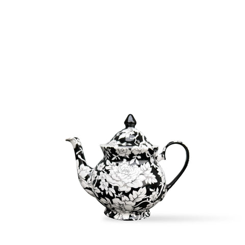 Peony Black Teapot - 3 sizes