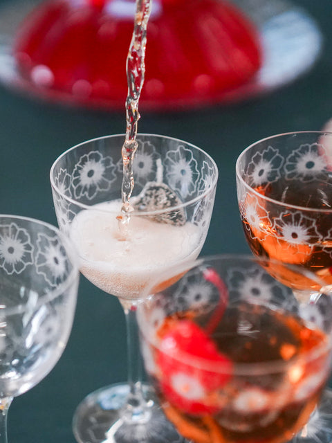 Floral Twist Crystal Cocktail Glass