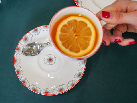 Floral Twist Cup & Saucer Red