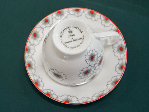 Floral Twist Cup & Saucer Red