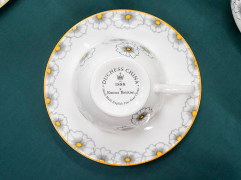 Floral Twist Cup & Saucer Yellow
