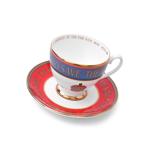 Kings Charles III Coronation Tea Cup and Saucer - SECONDS