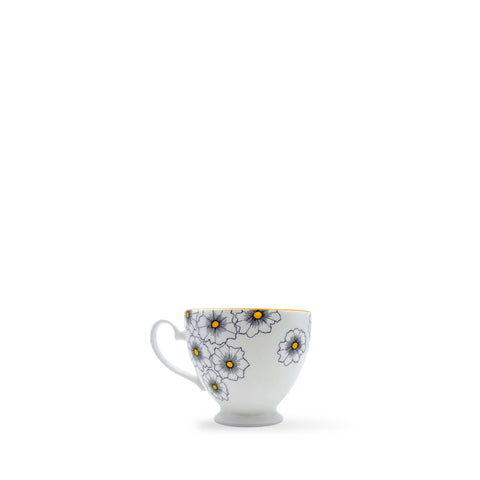 Floral Twist Cup & Saucer Yellow