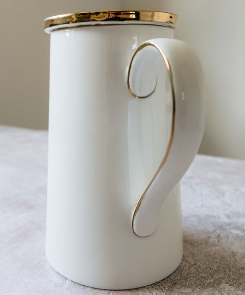 White with gold edge Halliesphere & Jug Gift Set