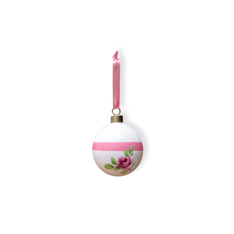 Regency Rose Pink Stripe Bauble