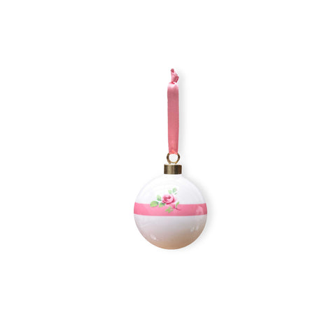 Regency Rose Pink Stripe Bauble